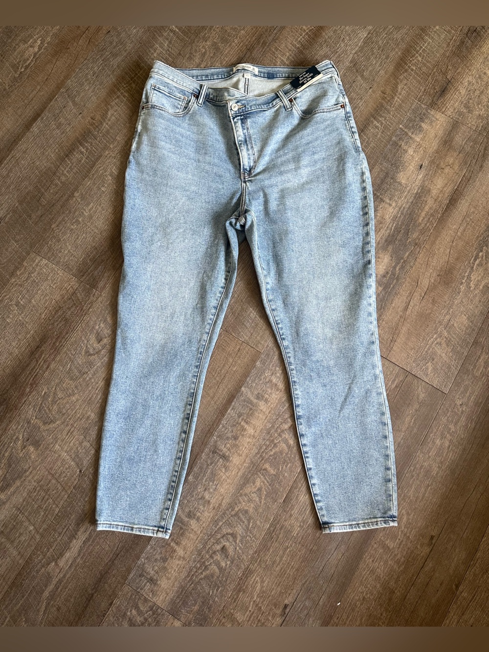 Abercrombie & Fitch Light Blue High-Rise Super Skinny Ankle Jeans